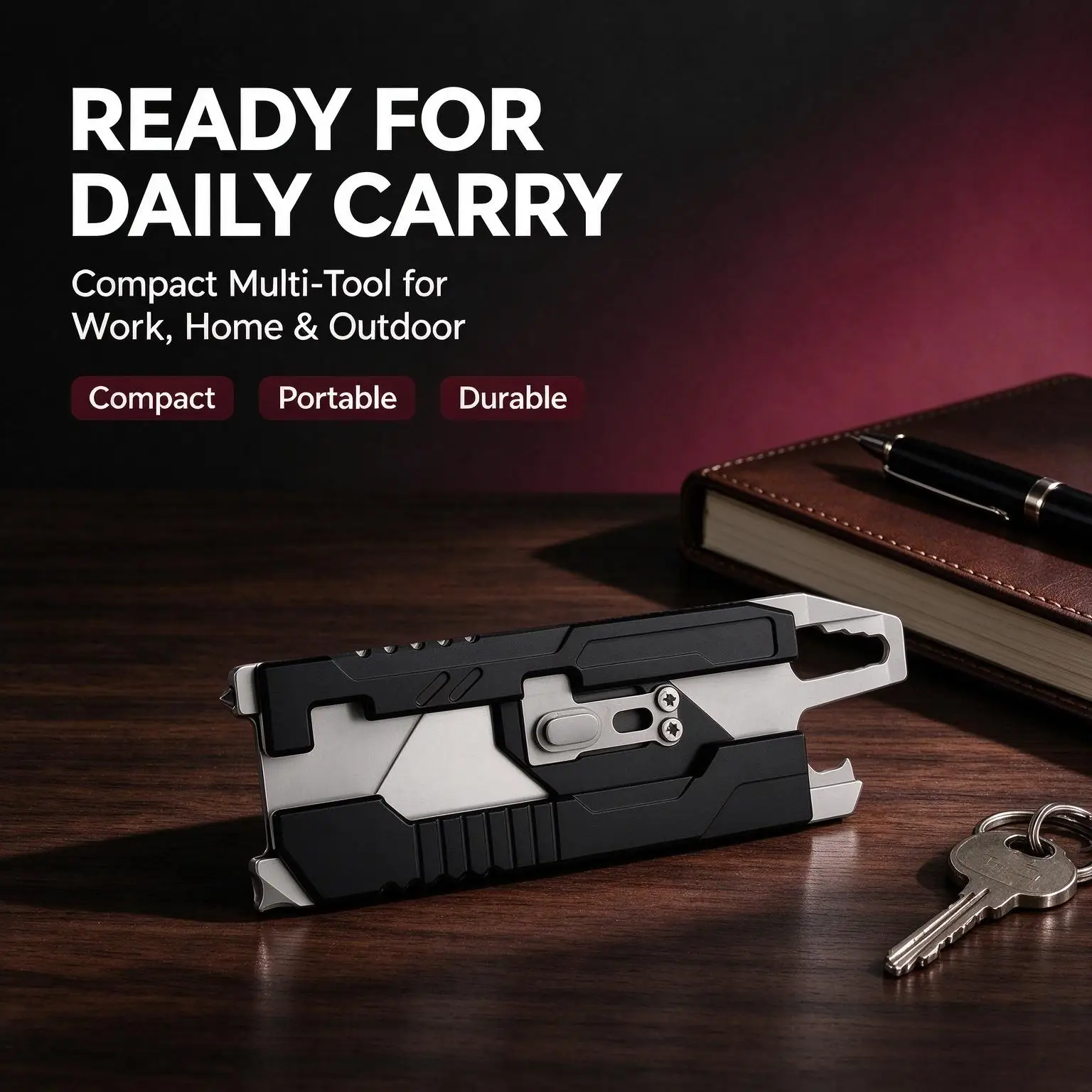 8-in-1 Daily Carry Multi-functional Knife Set, versatile EDC tool, includes 10 replaceable blades - high-quality portable tool