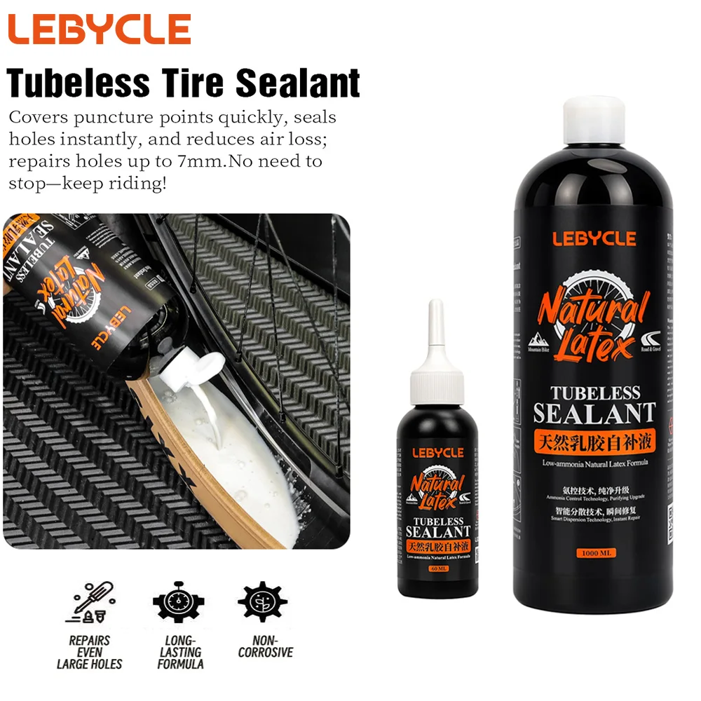 Lebycle mtb bicicleta de estrada sem câmara de ar selante de pneus de bicicleta baixa amonia líquido de reparo de punção sem câmara de ar ferramenta de reparo de pneus a vácuo