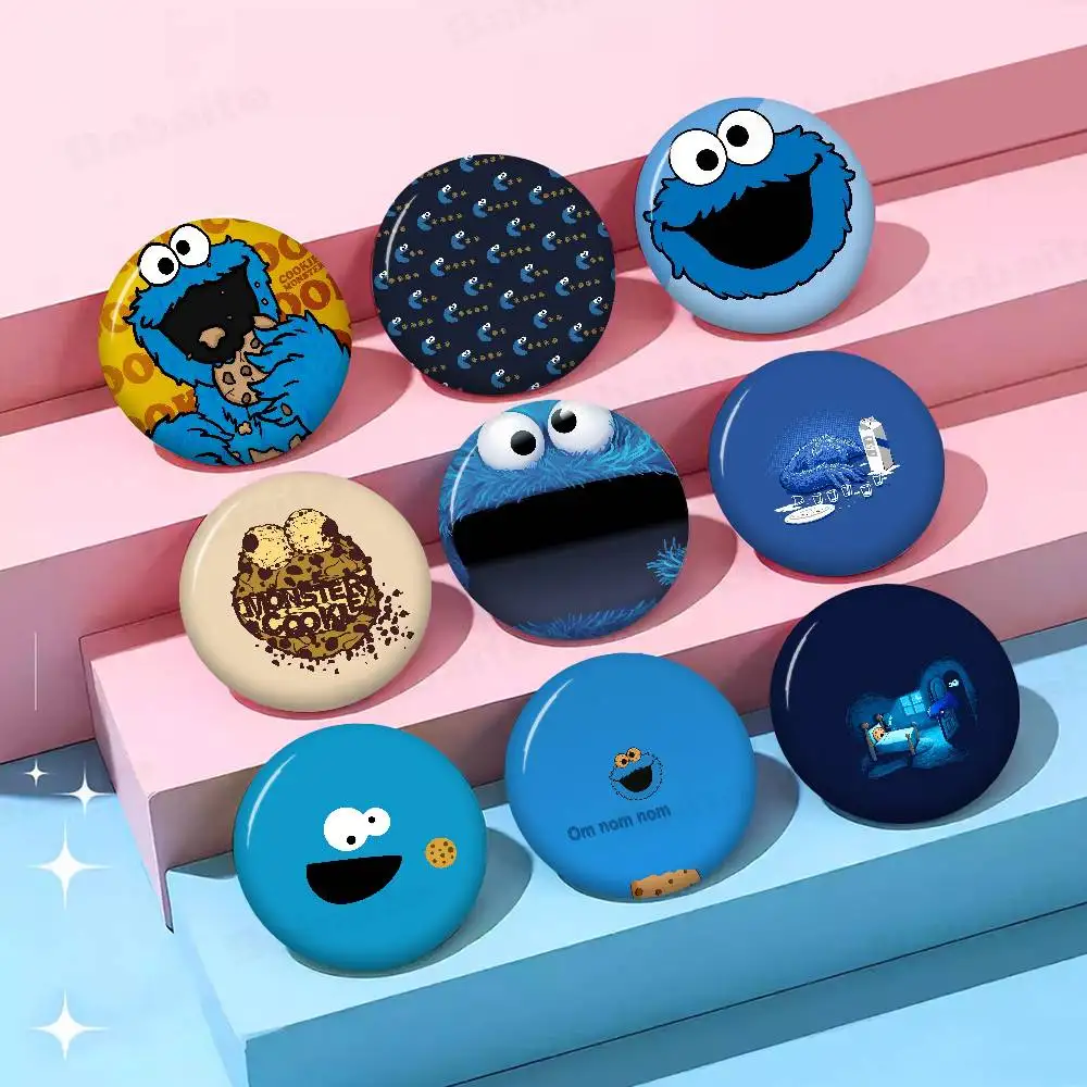 S-Sesame S-Street C-Cookies M-Monsters Tinplate Soft Button Pin Brooch Metal Badge Custom Jewelry Accessories Hat Bag Lapel