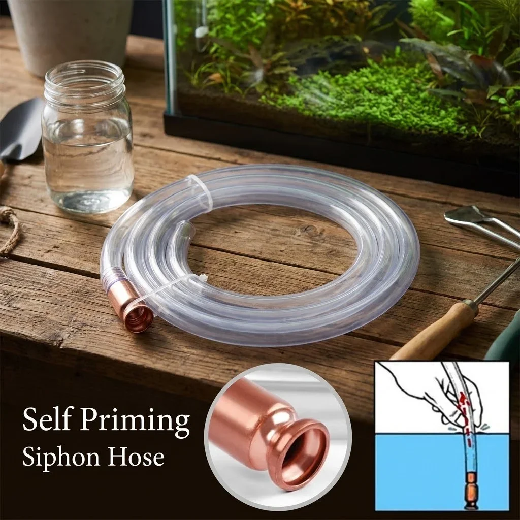 Portable Multi-Purpose Safety Self Priming Siphon Transparen Length Siphon Pump Self Priming Tube /Gas/Fuel/Water Transfer