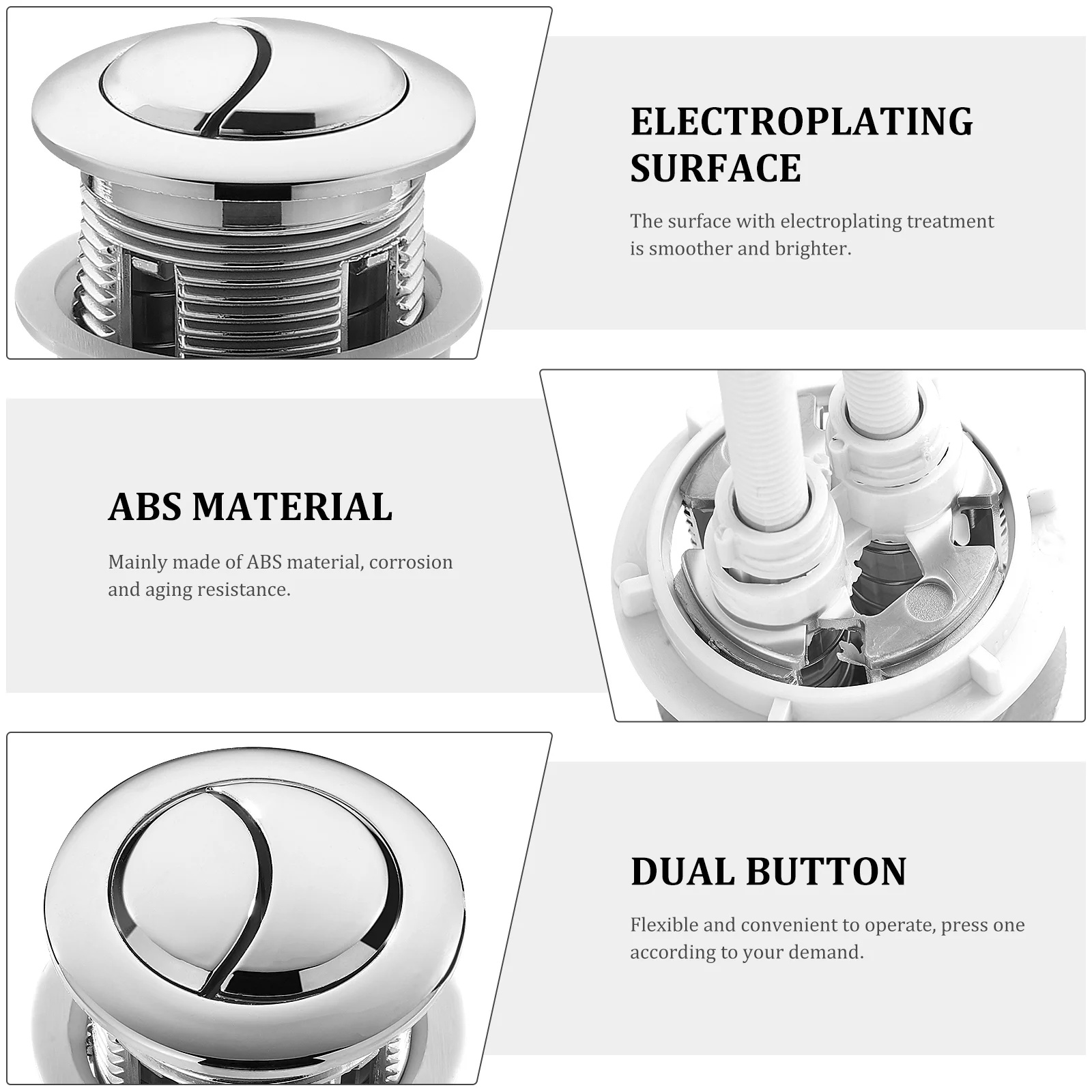 Dual Flush Button Replacement For Concealed Water Tank Round Head The Switch Valve Sealing Button for Toilet 38mm Tank