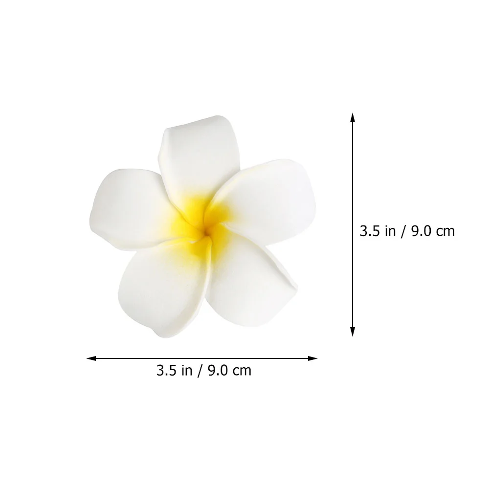 20 Pcs Artificial Frangipani Hair Barrettes for Women Snap Plumeria Flower Clips Nonslip Accessory Decor Hibiscus Women's