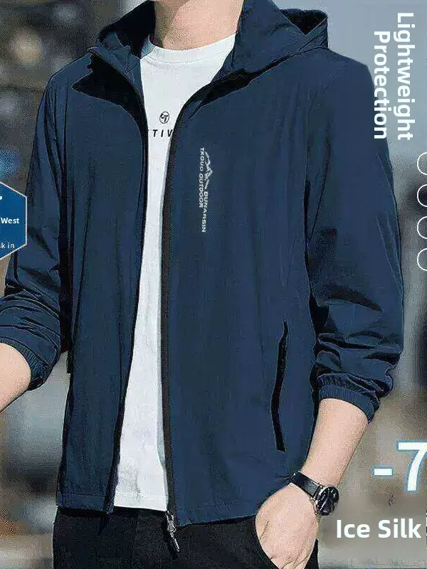 

Men's Ice Silk Thin Outdoor Lightweight Quick Dry Fishing Clothes Fashionable Summer Sun Protection Clothing Breathable Polye...