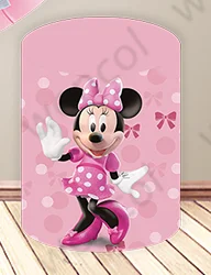 Disney Minnie Mouse sfondo rotondo ragazze compleanno Baby Shower sfondo Minnie Mouse coperchio cilindro decorazioni per feste Photo Prop