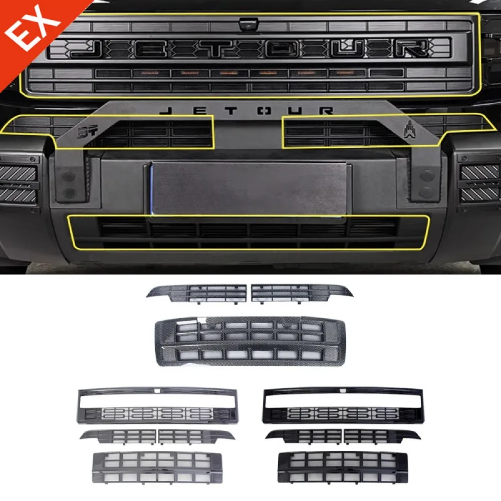 

For Chery Jetour Freedom T1 2025-2026 Dust-Proof Net Decor Cover Garnish Trim Car Front Grille Anti-insect Net Black Accessory