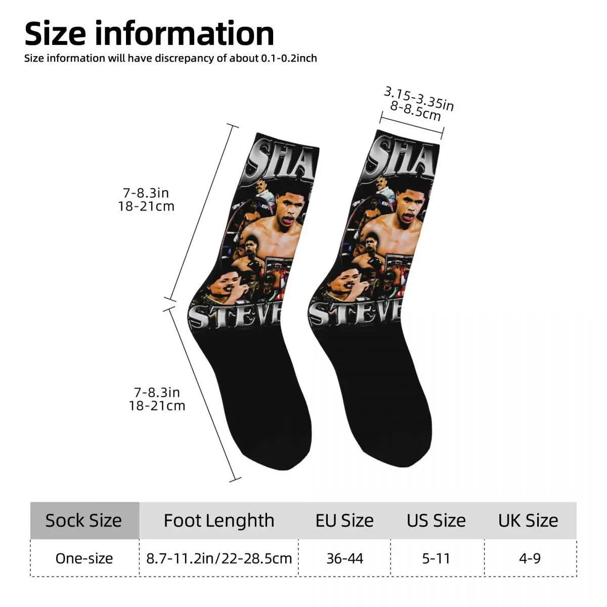 Happy Funny Men Socks Vintage Shakur Stevenson Bootleg Merchandise Soft Fighter Winner Graphic Socks Spring Autumn Winter