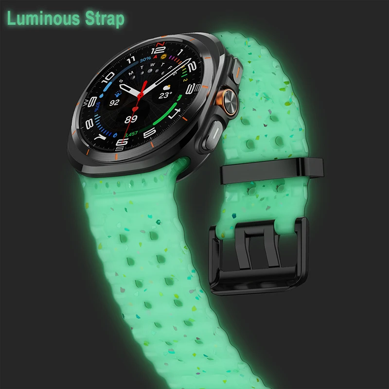 Leuchtendes Armband für Samsung Galaxy Watch Ultra2 2026 47mm Sport Silikonband Armband für Galaxy Watch Ultra 2025 47mm