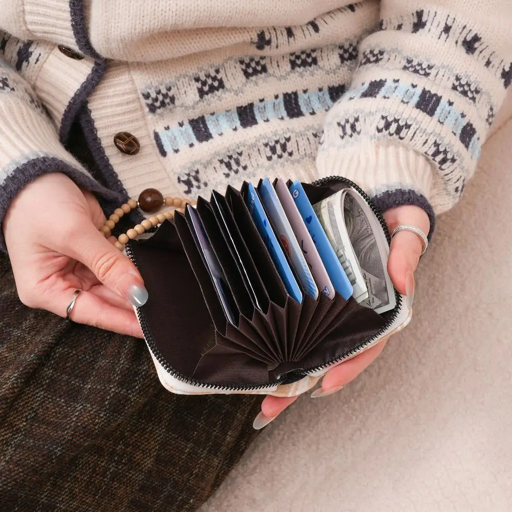 

Portable Embroidery Dachshund Dog Wallet Phone Pendant PU Leather Sausage Dog Organ Card Bag Multiple Card Beaded Chain