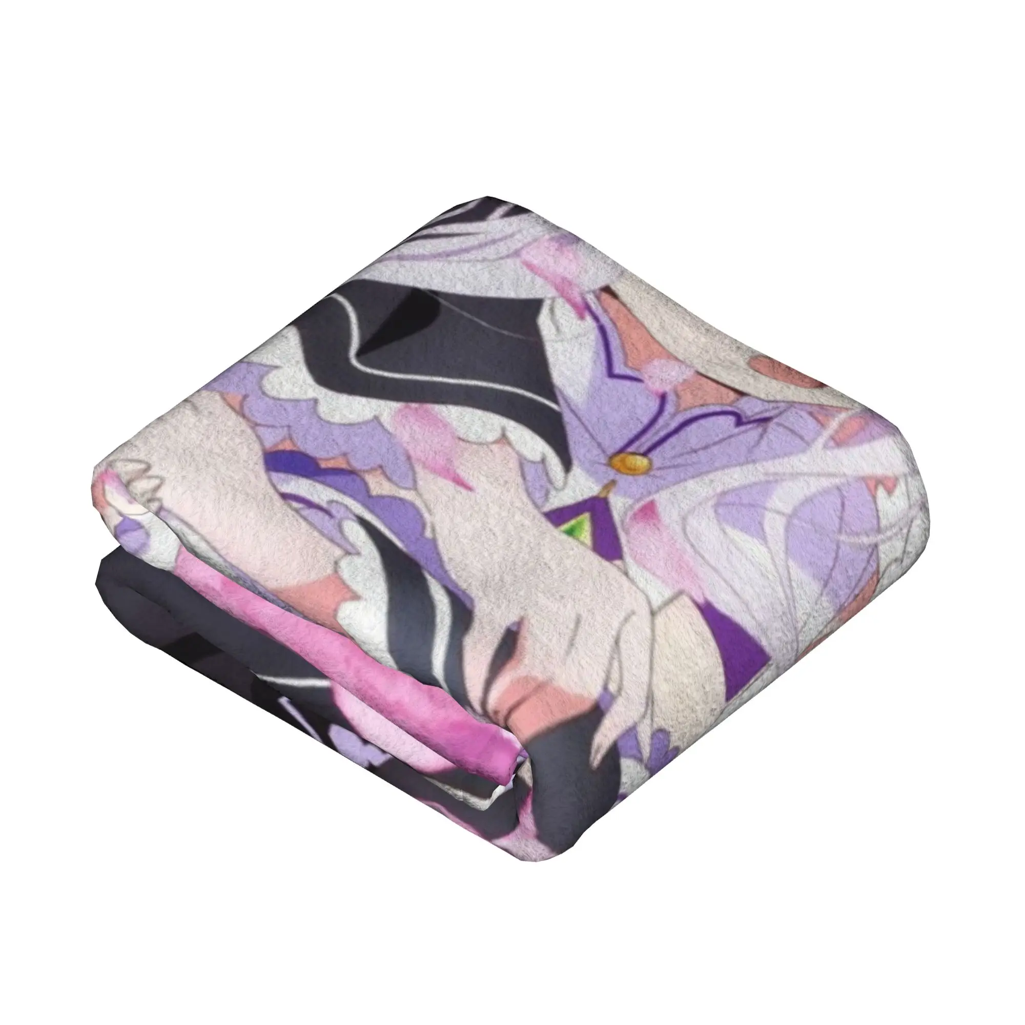 Rem Emilia Re:ZERO Flannel Throw Blankets Starting Life in Anothers Worlds Anime Blanket for Sofa Couch Warm Bedroom Quilt