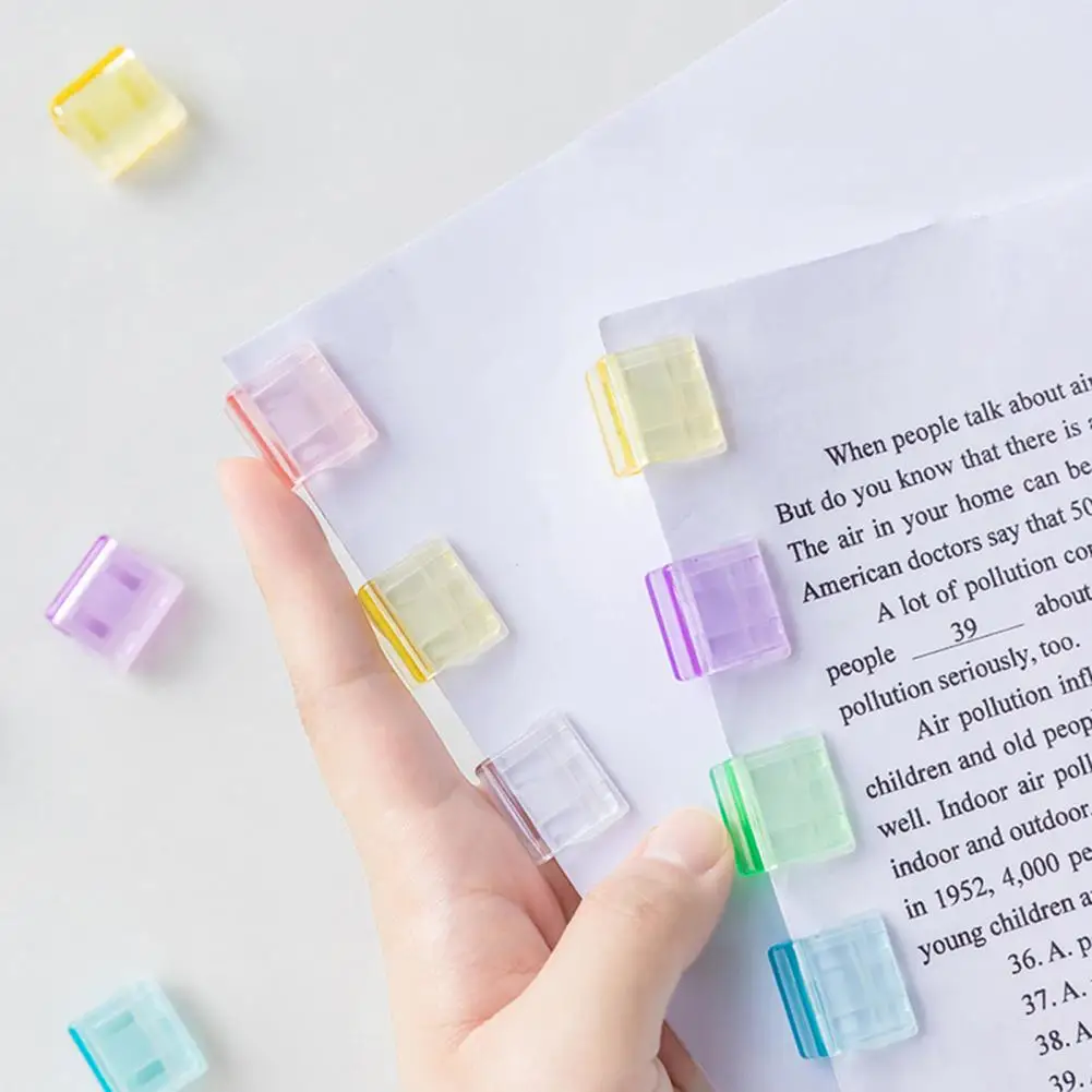 Space-saving 5Pcs/Bag Practical Candy Color Bookmarks File Clips Anti-scratch Candy Color Clips Anti-Deformed   for School