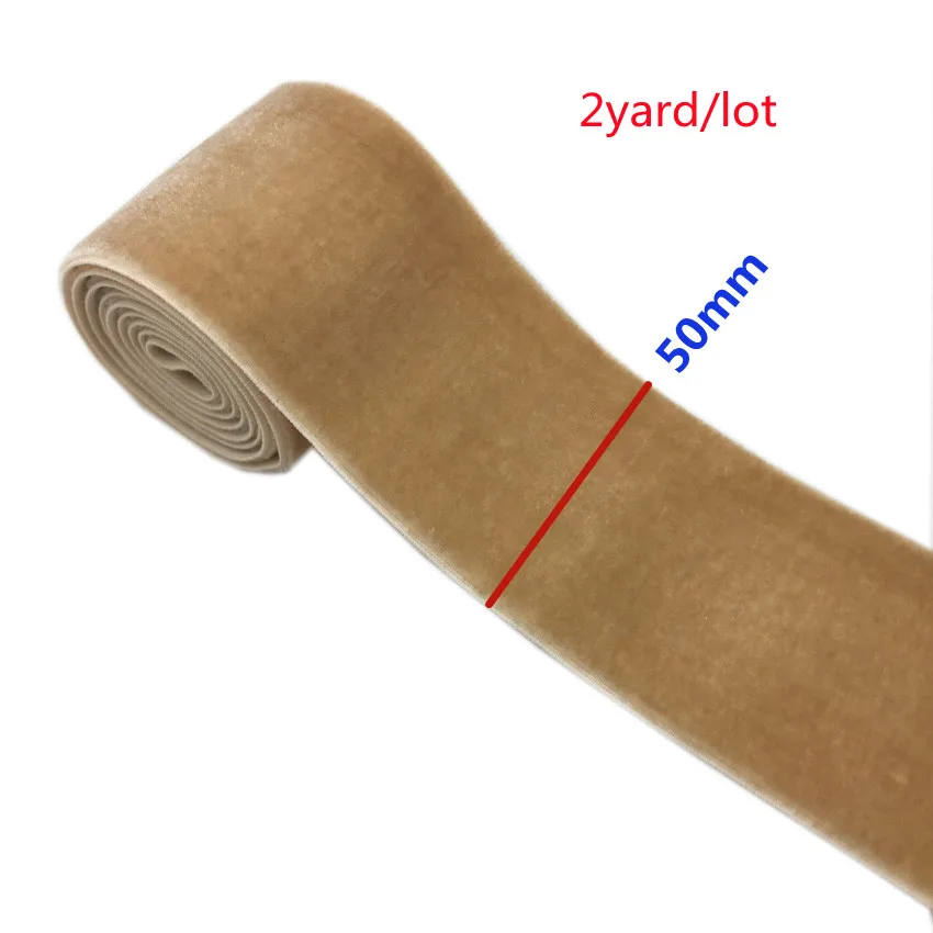 2 Yard 20mm 30mm 38mm 50mm Schwarzes Elastisches Samtband Einseitig Velours-Gurtband für Stirnbänder Bekleidung Nähzubehör – Detail 13