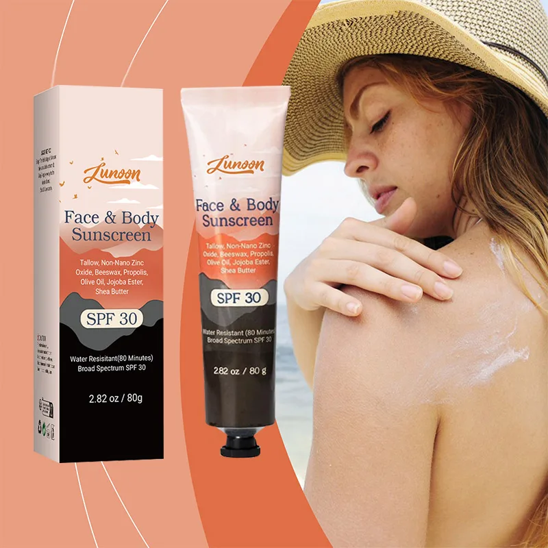 LUNOON Mineral Sunscreen Solar Blocker crema sbiancante per la pelle Anti Uv Sun Block crema solare viso e corpo idratante delicato Spf30