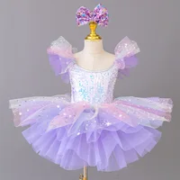 Vestido de baile para el Día de los niños, Vestidos de verano de princesa de Ballet para niñas, traje de lentejuelas de Ballet, ropa para niños, Vestidos, regalo de cumpleaños