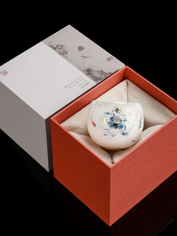 High-End Xu-Dong Huang White Porcelain Cup Men's Tea Jade Women's Personal Savoring Single Special Kung Fu Gift
