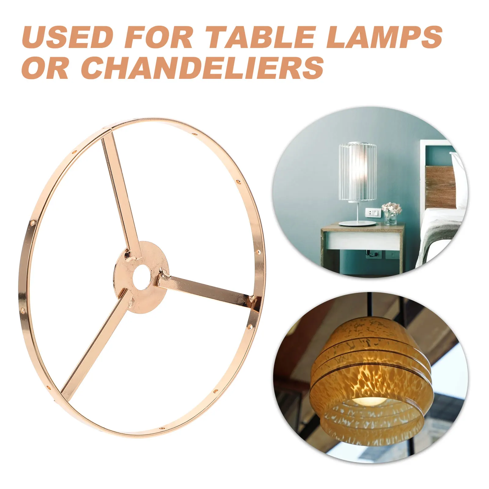 

Iron Lampshade Bracket Round Wire Frame E27 13cm Single Layer Golden DIY Light Accessory Pendant Ch Table Lamp Hardware