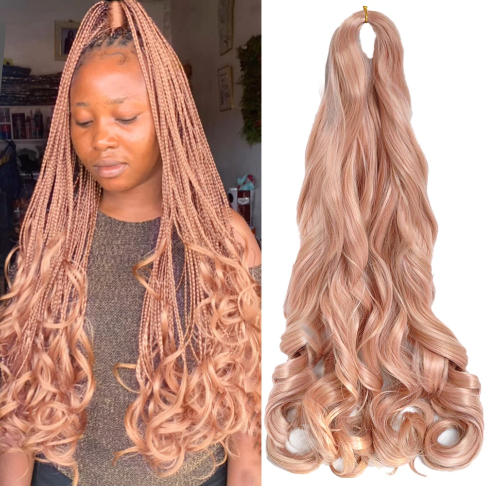 Synthetic Spiral Curls Hair Bundles Loose Wave Braiding Hair 24 Inch Crochet Braids Ombre Blonde Hair Extensions For Women