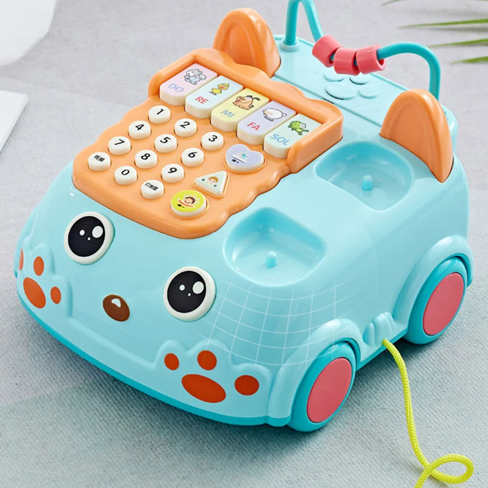 1Pcs Frühen Lernen Maschine Cartoon Fahrzeug Telefon Musik Licht Pädagogisches Spielen Telefon Verbessern Kind Intelligenz Geschenk