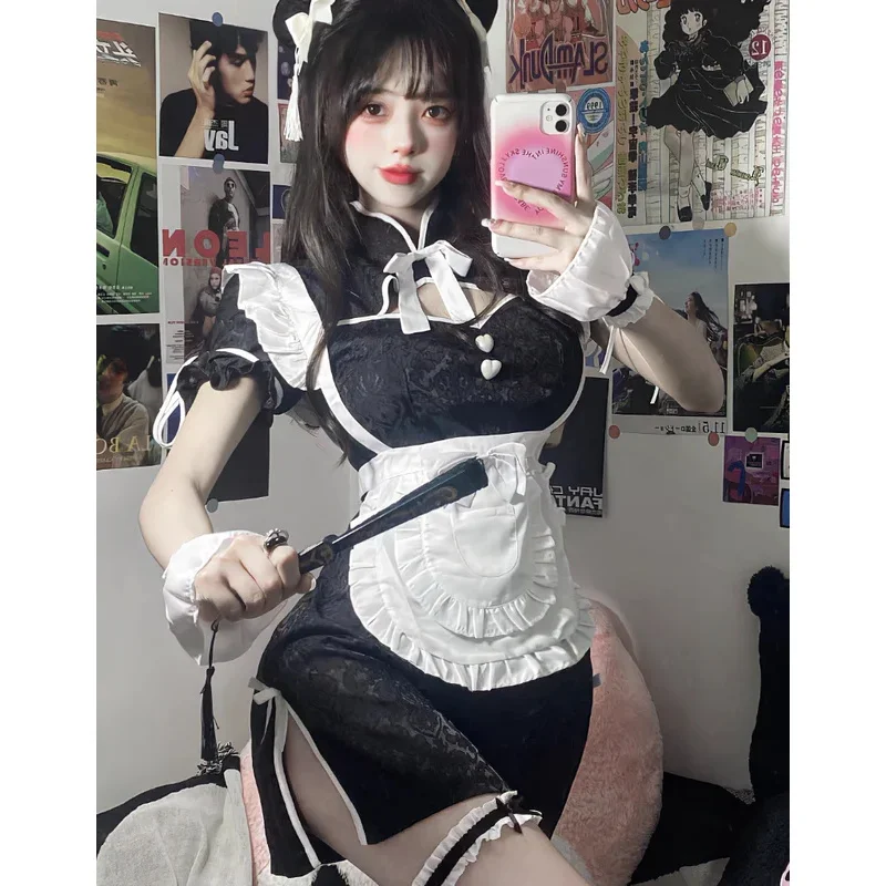 فستان شيونغسام الصيني للهالوين أنيمي خادمة لعب الأدوار أزياء النساء الحب لايف تأثيري اليابانية الحلو لوليتا زي الحفلات c;8'