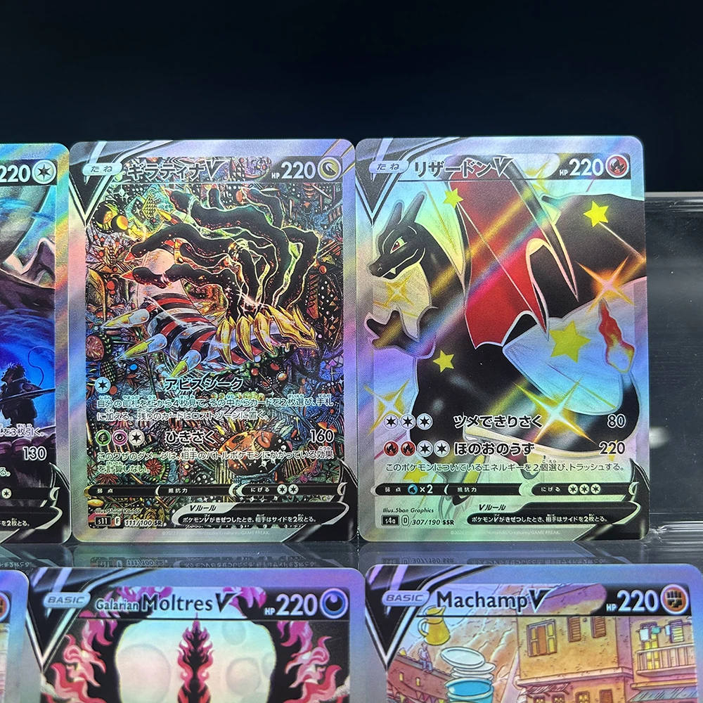 Anime PTCG DIY Collection Proxy Cards Charizard Machamp Galarianmoltres En/jp 110/307 V Flash Trading Collection Card Gift - view 3