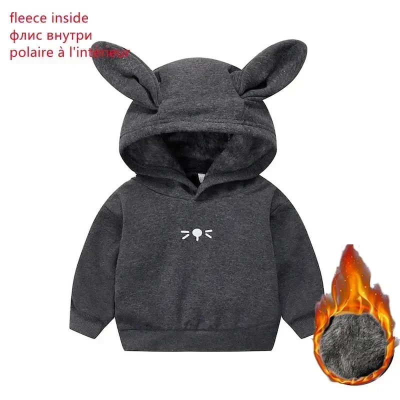 Baby Girls Boys Hoodies Infant Sweatshirts Kids Coat Hooded Pollover Outerwear Rabbit Ears Clothes Spring Autumn Children\'s Tops