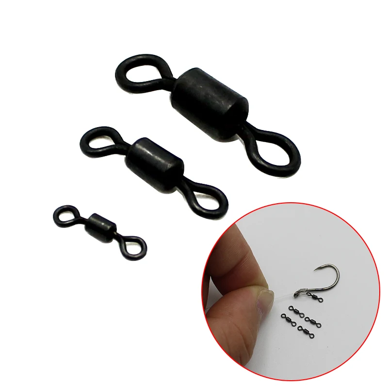 

40pcs Carp Fishing Accessories Size UK8/11/20 Micro Rolling Swivel Quick Change Ring Swivels For Carp Fishing Feeder Tackle