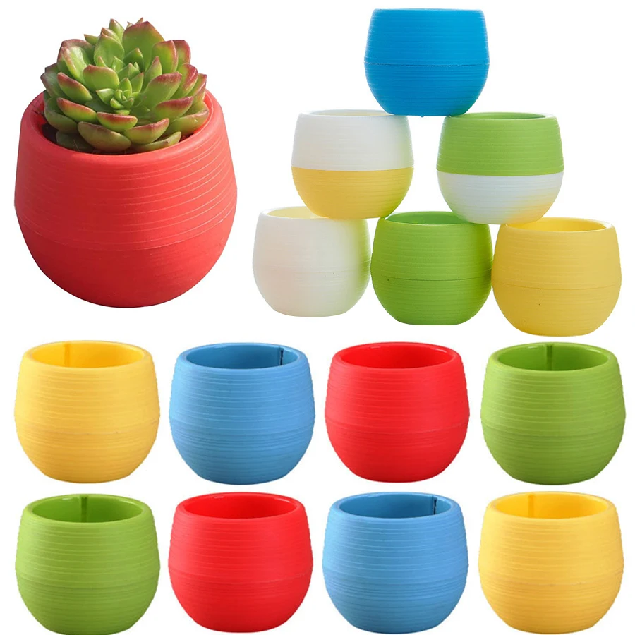 1pcs Mini Flower Pots for Succulents Small Plants DIY Interchangeable Planters with Drainage Hole Water Reservoir