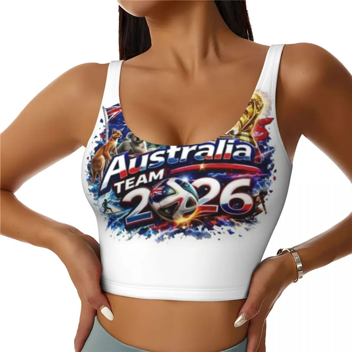 Women Yoga Tank Top Aussie Pride Mountain Biking Nylon Spandex Top
