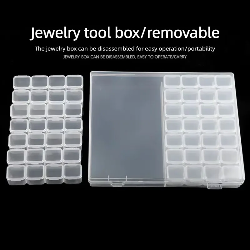 New Transparent Nails Art Organizer Storage Box Rhinestone Organizer Box for Nails Art Pearl Storage Box MJSN07