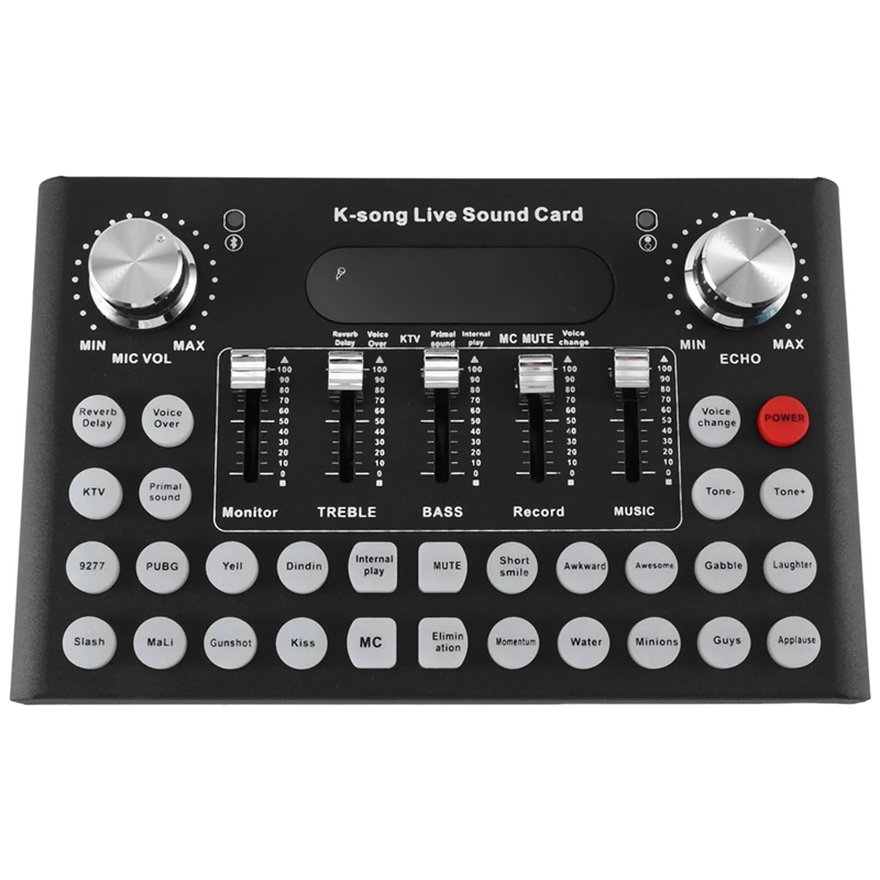 F007C English Version Professional Convenient Compact Desktop Sound Card Mixer For Live