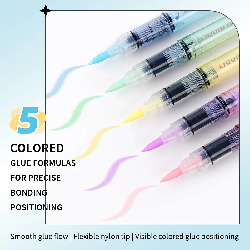 Glue Pen Candy Color Handbook Dispensing Pen Quick-Drying Dot Gule Guns Stick High Viscosity Glue Creative Students Stationery