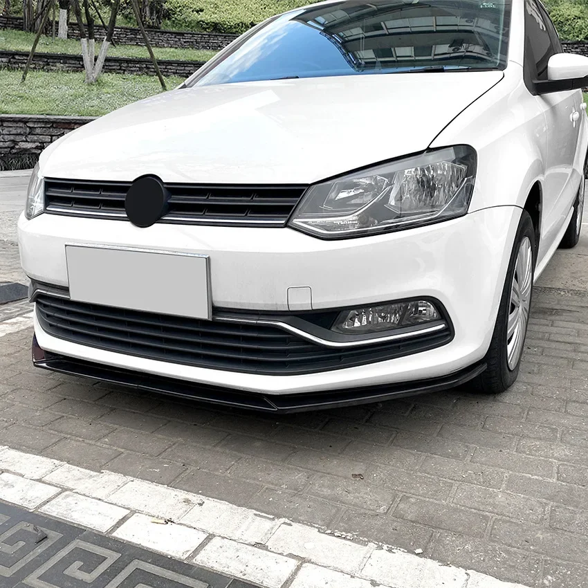 New! Front Bumper Lip Spoiler For Volkswagen Polo 6R 6C 2009-2017 Front Bumper Protector Lower Blade Splitter Car Styling