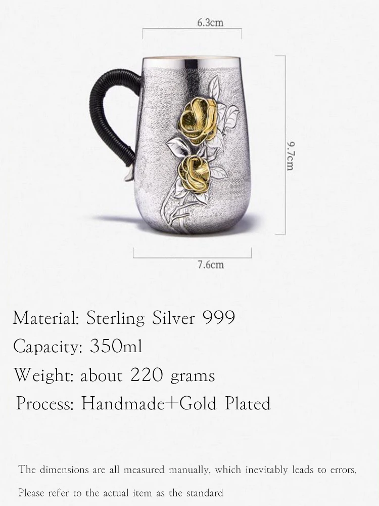 Pure Silver Cup for women, pure silver cup, pure silver 999, water cup, tea, simple coffee cup