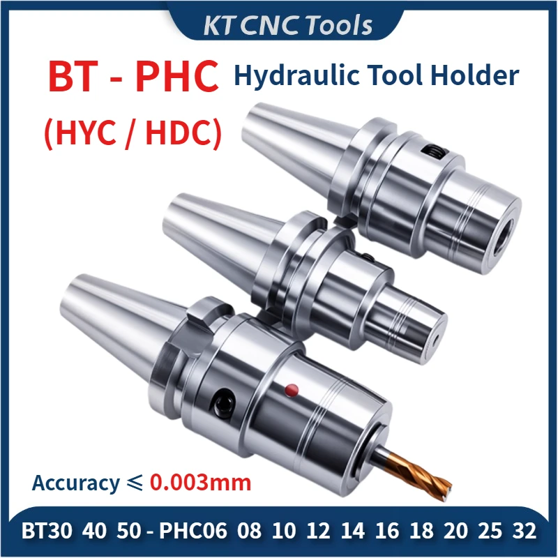 KT CNC Hydraulic tool holder BT30 BT40 BT50 PHC03 PHC06 PHC08 PHC10 PHC12 PHC16 PHC20 PHC32 collet chuck CNC lathe tools