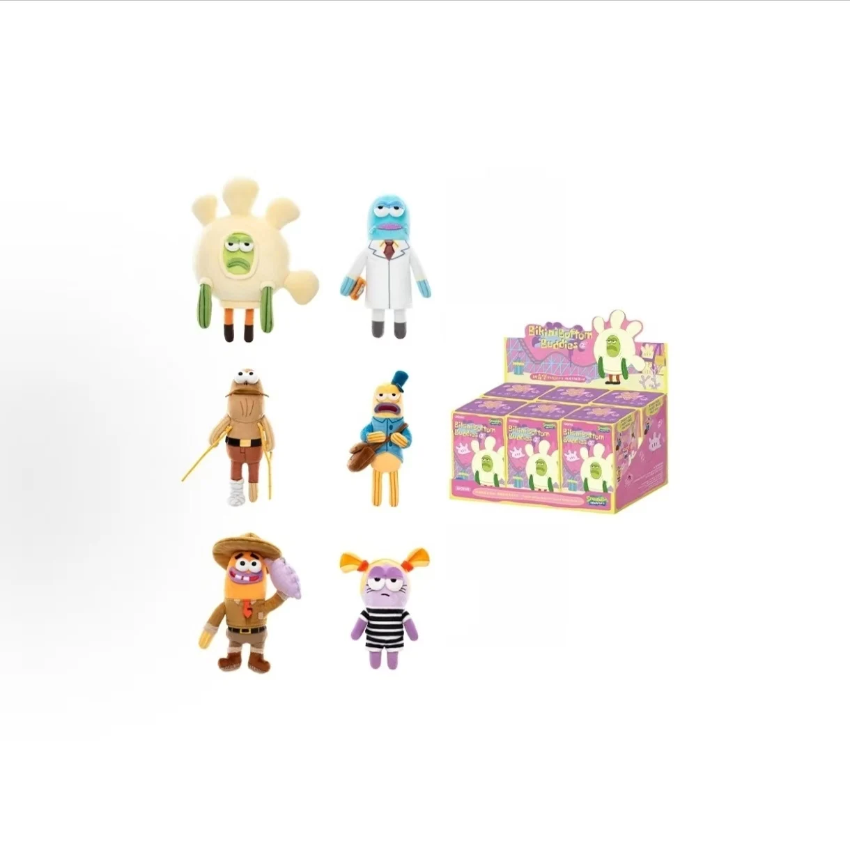 POP MART Bikini Bottom Buddies 2 Serie Seltsame Plüschtiere Trendige Mystery Box Anime Actionfiguren Blind Box Spielzeug Modellpuppen