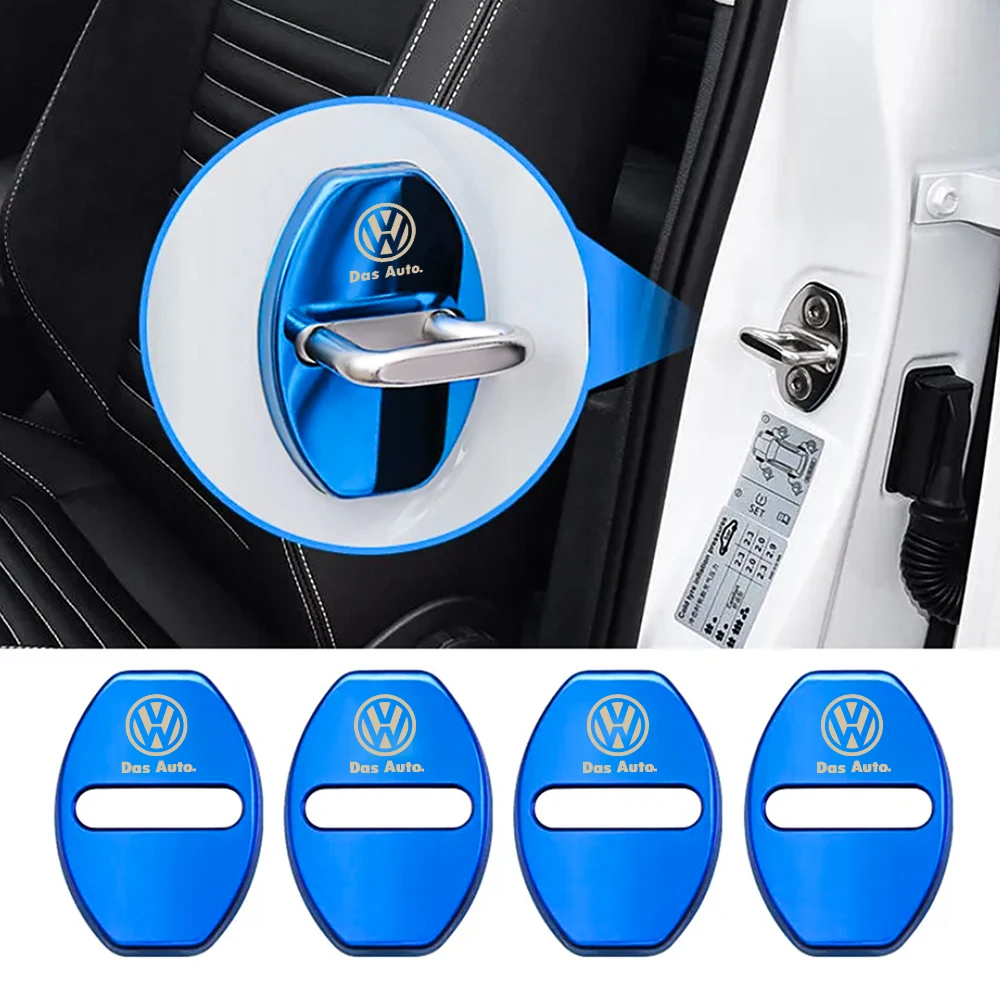 Car Interior Door Lock Cover Stainless Steel Auto Door Latch Protective Sticker For Volkswagen GOLF 5 Tiguan Polo Golf 6 Golf 7