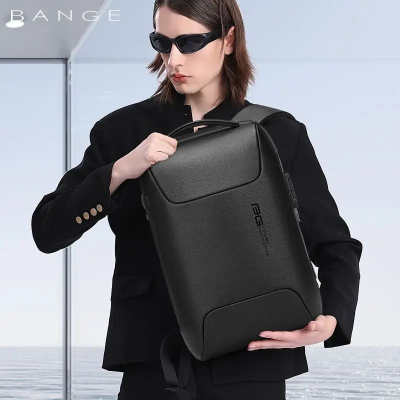 BANGE Business Backpack For Men Fit 15.6 inch Laptop Backpack Multifunctional Anti Thief Backpack Waterproof Bags USB Charging