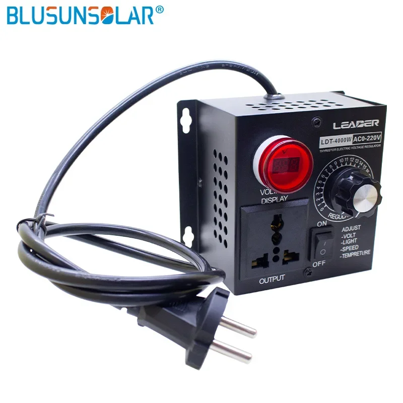 

Portable Speed Temperature Light Voltage Adjustable Dimmer AC 220V 4000W Compact Variable Voltage Controller Adjust Regulator