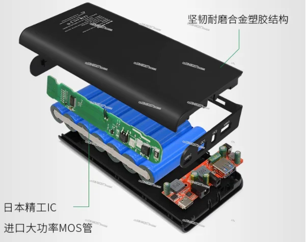 TalentCell Lithium Ion Battery Pack NB7102 DC USB-C 3.7V 17500mAh 64.75Wh 18650 Li Ion Rechargeable Battery