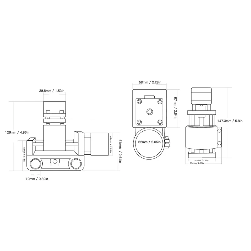 Uchwyt silnika wrzeciona osi Z CNC o średnicy 52 mm Stabilny i niezawodny uchwyt do 3018 Pro (czarny)