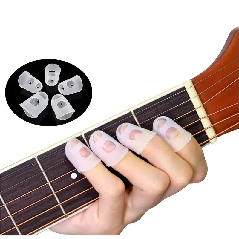 10pcs Guitar Fingertip Set Guitar Protector Finger Thumb Hoder,Silicone Fingertip Caps For Strings Instrument Beginner