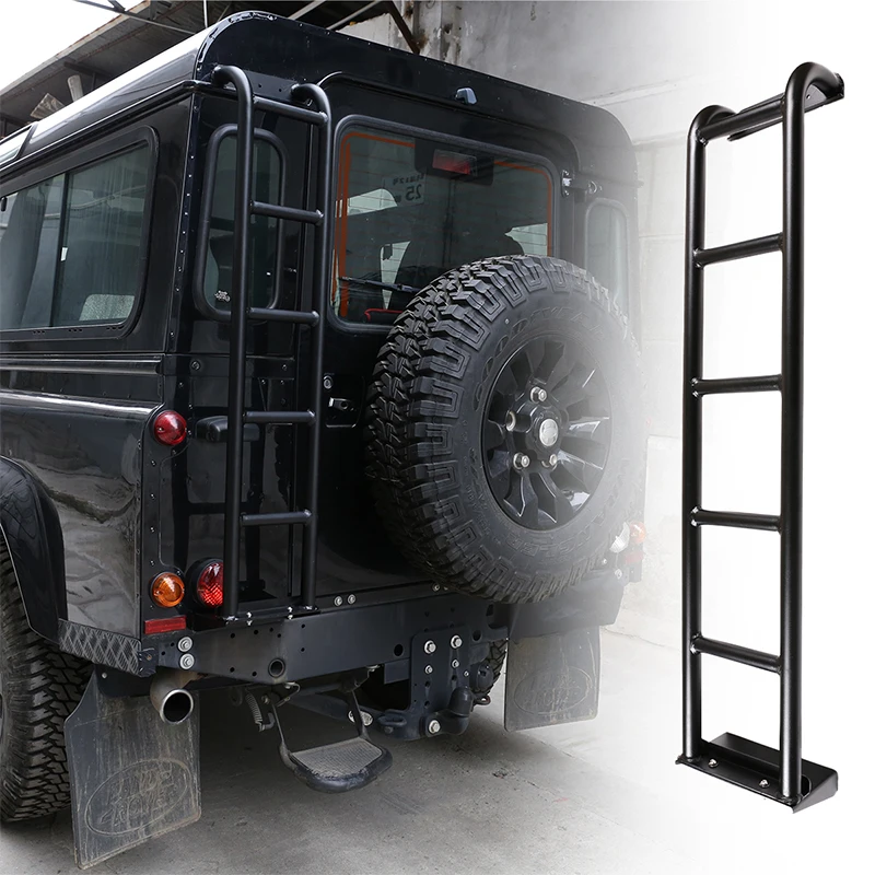 For 2004-2019 Land Rover Defender 90 110 alloy car rear door tail door roof assisted ladder exterior accessories