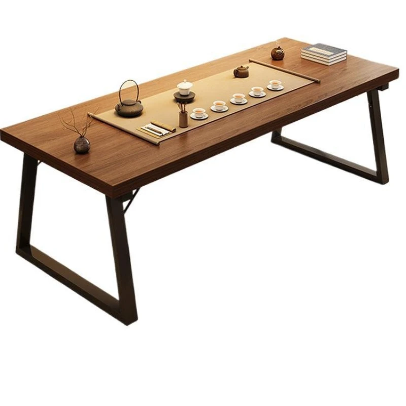 

Tea table Tea table Tea table Office simple solid wood legs New Chinese style home balcony Large board Tea table Chair