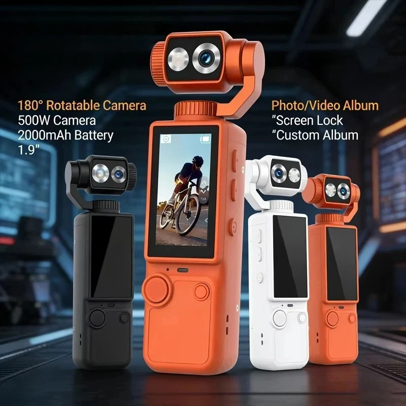Cámara deportiva 4K HD Wifi portátil, para llevar en la mano, grabadora para bicicleta, mini cámara deportiva para motocicleta y vlogging