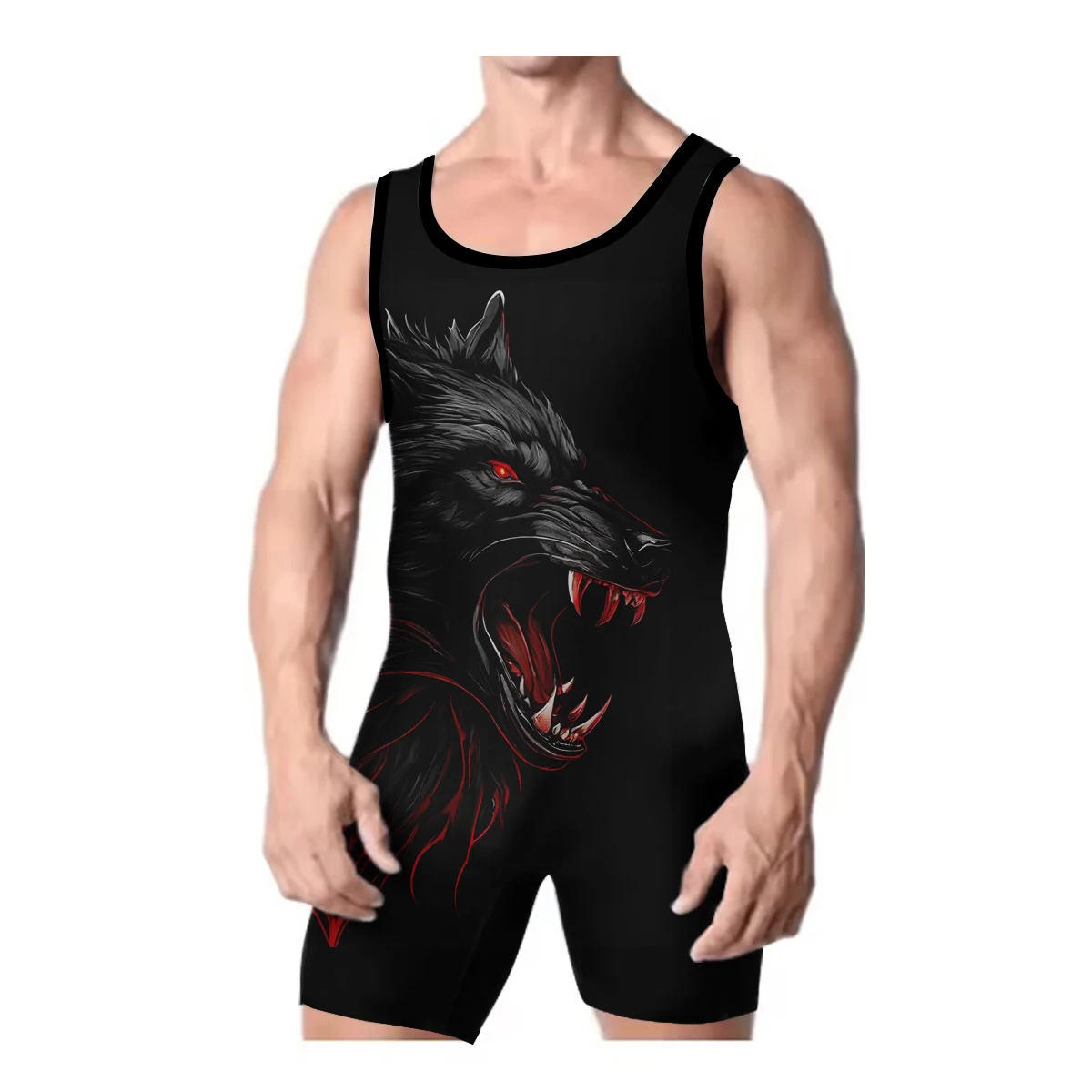 Children's wrestling single suit jumpsuit, boxing triathlon men's stretch sleeveless weightlifting suit