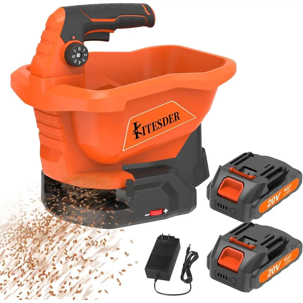 

Легкий аккумуляторный разбрасыватель семян и удобрений, 8 настроек для семян, 6 уровней скорости для распределения семян на газонах и для посева травы