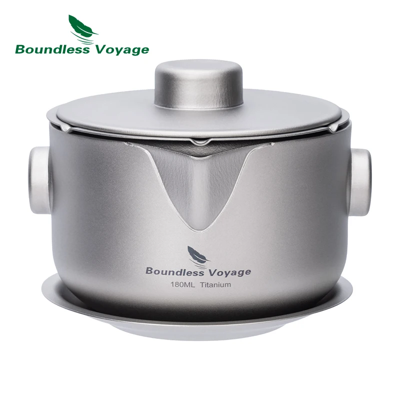 Imagem -02 - Boundless Voyage-titanium Double-layer Tea Maker com Filtro de Tampa Bule Ultraleve Copo de Café de Parede Dupla Chaleira 180ml