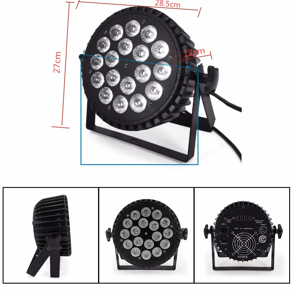 Aluminium Led Flat Par 18X12W Rgbw/18X18W Rgbwa + Uv Led Verlichting Dmx512 Disco Professionele Stage Dj Apparatuur