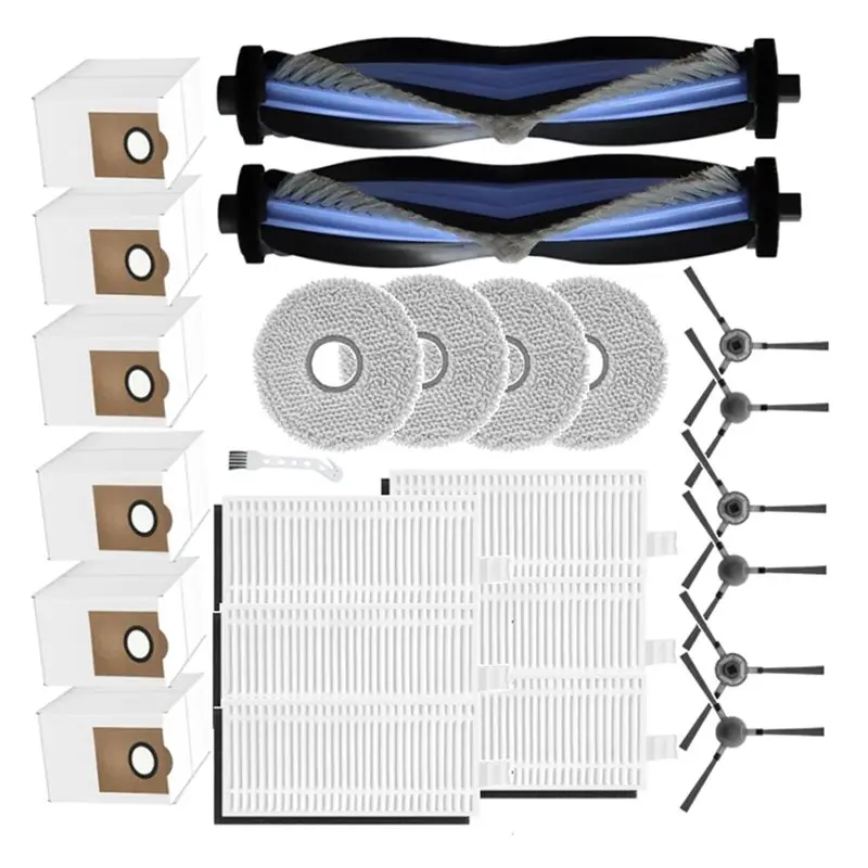 

B43C для робота-пылесоса Lefant M3, 25 шт. сменных деталей: основная щетка, боковая щетка, насадка для влажной уборки, фильтр, мешок для сбора пыли.