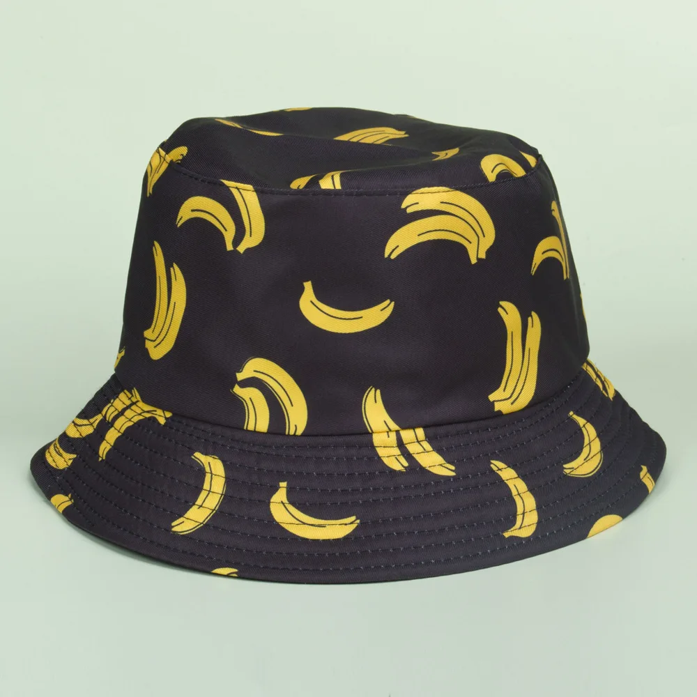 Bucket Hat Summer Hip Hop Men Fruit Print Fisherman Caps Streetwear Double-sided Hats For Women Beach Cap Unisex Panama Hat