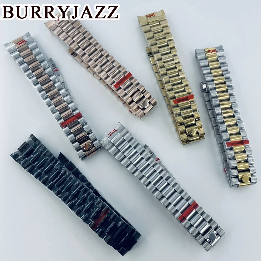 بورجاز-سوار ساعة من الستانلس ستيل ، قابل للطي ، فضي ، ذهبي ، وردي ، ذهبي ، أسود ، مناسب لعلبة الساعة ، 20: 36 إبزيم ، 40: